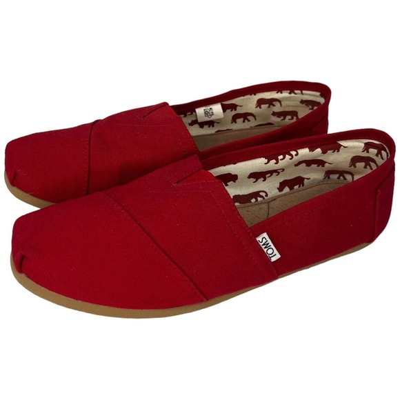 TOMS Shoes - TOMS Classic Canvas Slip On Shoe Womens Red M11